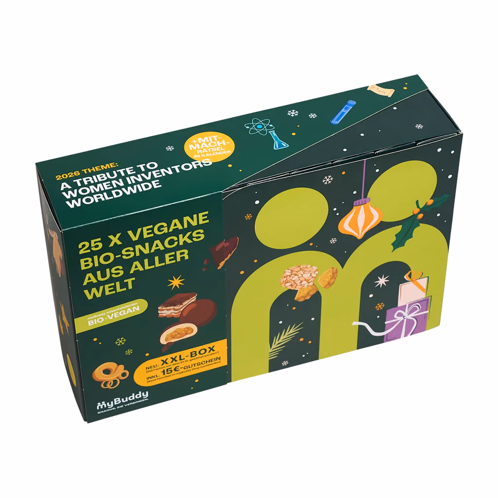 myBuddy Adventskalender 2026 Vegane Bio-Snacks, myBuddy advent calendar