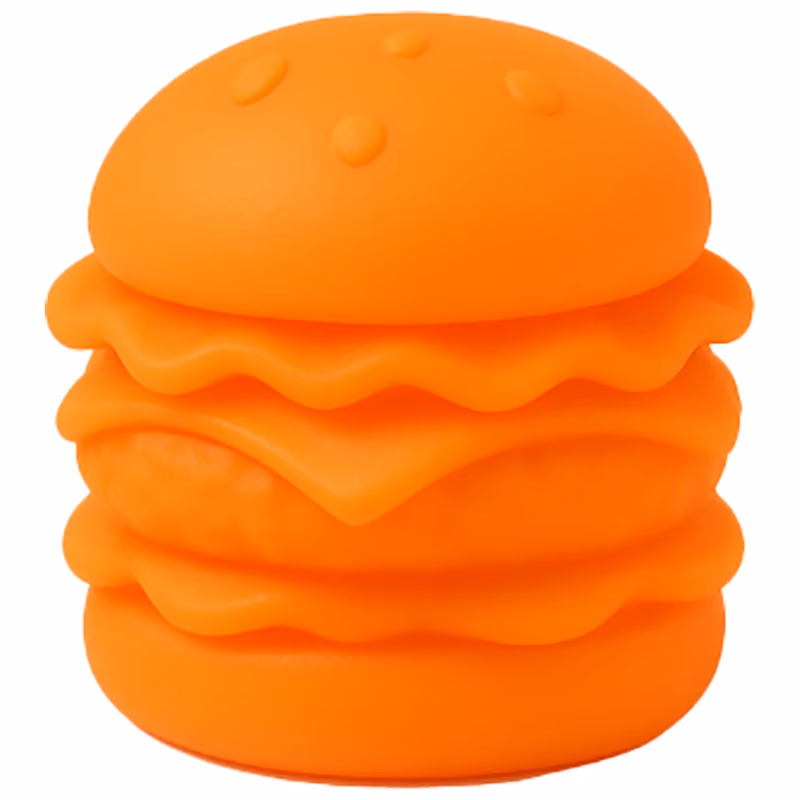 An orange burger-shaped squishy